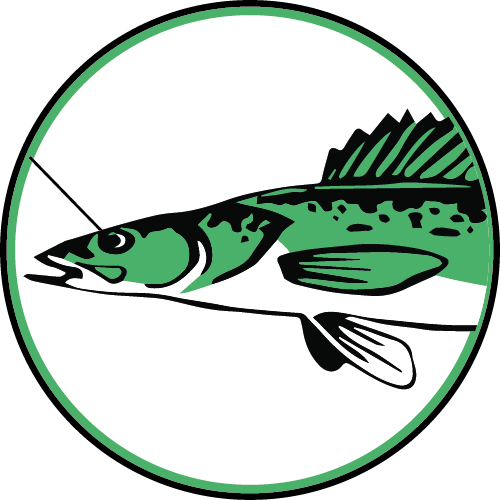 Logo mit Fisch an der Angel